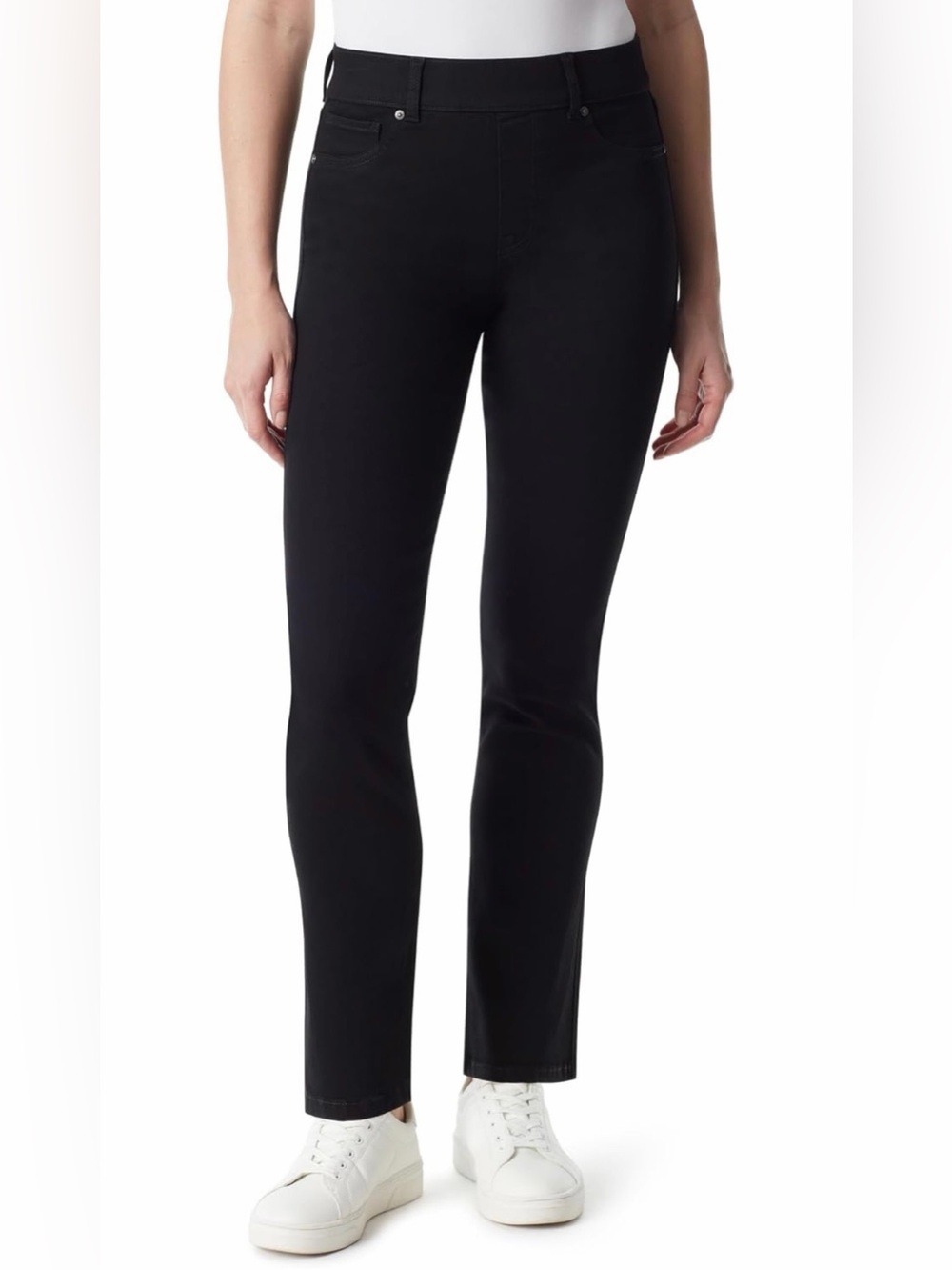 Gloria Vanderbilt Shape Effect Stretch Pull-On Denim Jeans, Black, 18 Average